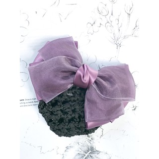 Kẹp tóc công sở màu tím voan handmade