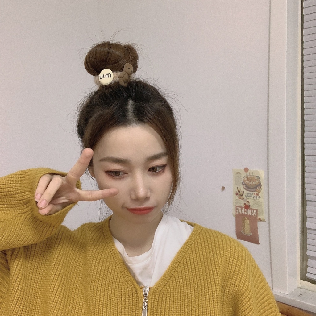 Set 5 dây buộc tóc cao su đính gấu bông dễ thương