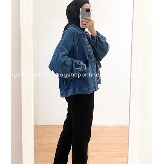❂ Áo Khoác denim oversized Cổ Điển Ngoại Cỡ Của AGS &co ✻