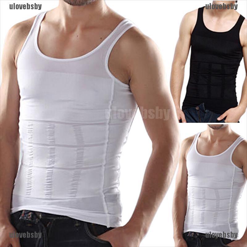 【ulovebsby】Mens Slimming Body Shaper Vest Moobs Chest Compression Shirt Tank T