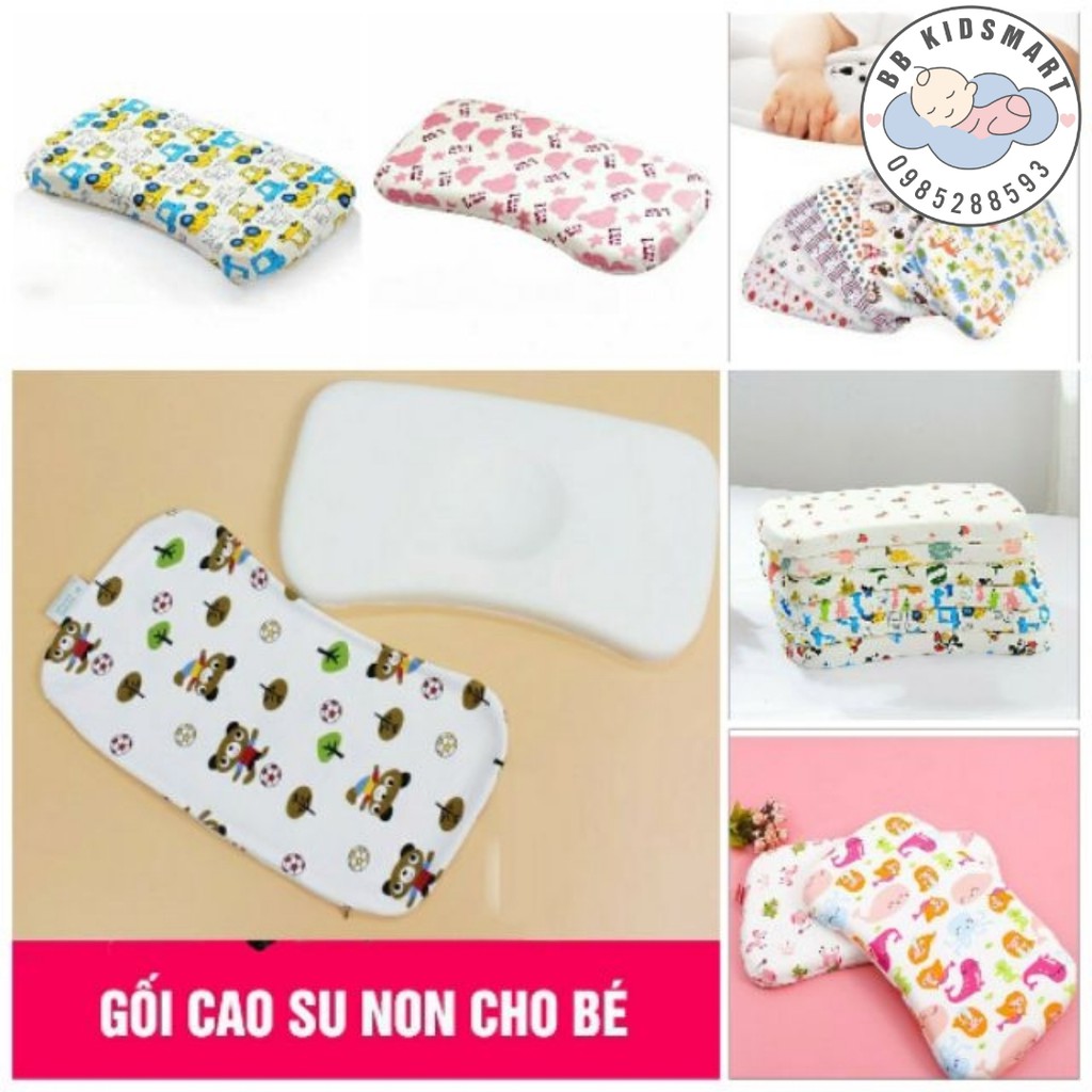 Sỉ 20c gối cao su non, gối cao su chống méo, chống bẹp đầu cho bé cỡ nhỏ cho bé từ 0-1 tuổi.