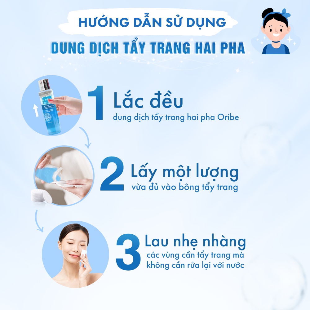 Nước Tẩy Trang Dưỡng Ẩm Dành Cho Mọi Loại Da Oribe Làm Sạch Bụi Bẩn Bã Nhờn Tế Bào Chết Cho Da Mềm Mịn Trắng Sáng 200ml