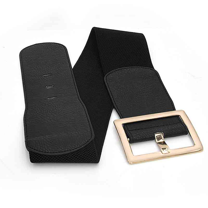 Thắt lưng da PU bản rộng có khóa hình vuông thịnh hành cho nữ