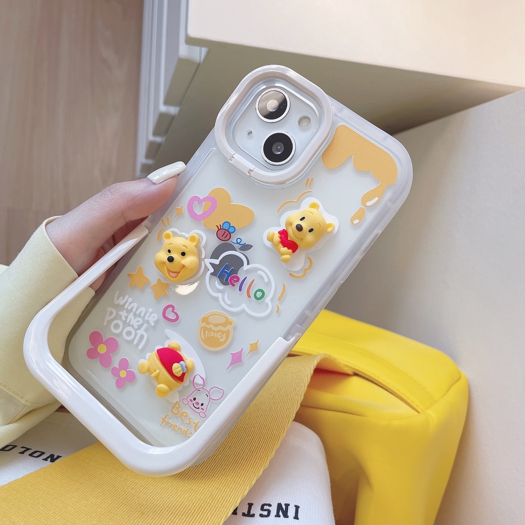 Ốp Điện Thoại Họa Tiết Hoạt Hình winnie the pooh doraemon Dễ Thương Chống Sốc Cho iphone 13 11 12 14 pro max xr xs