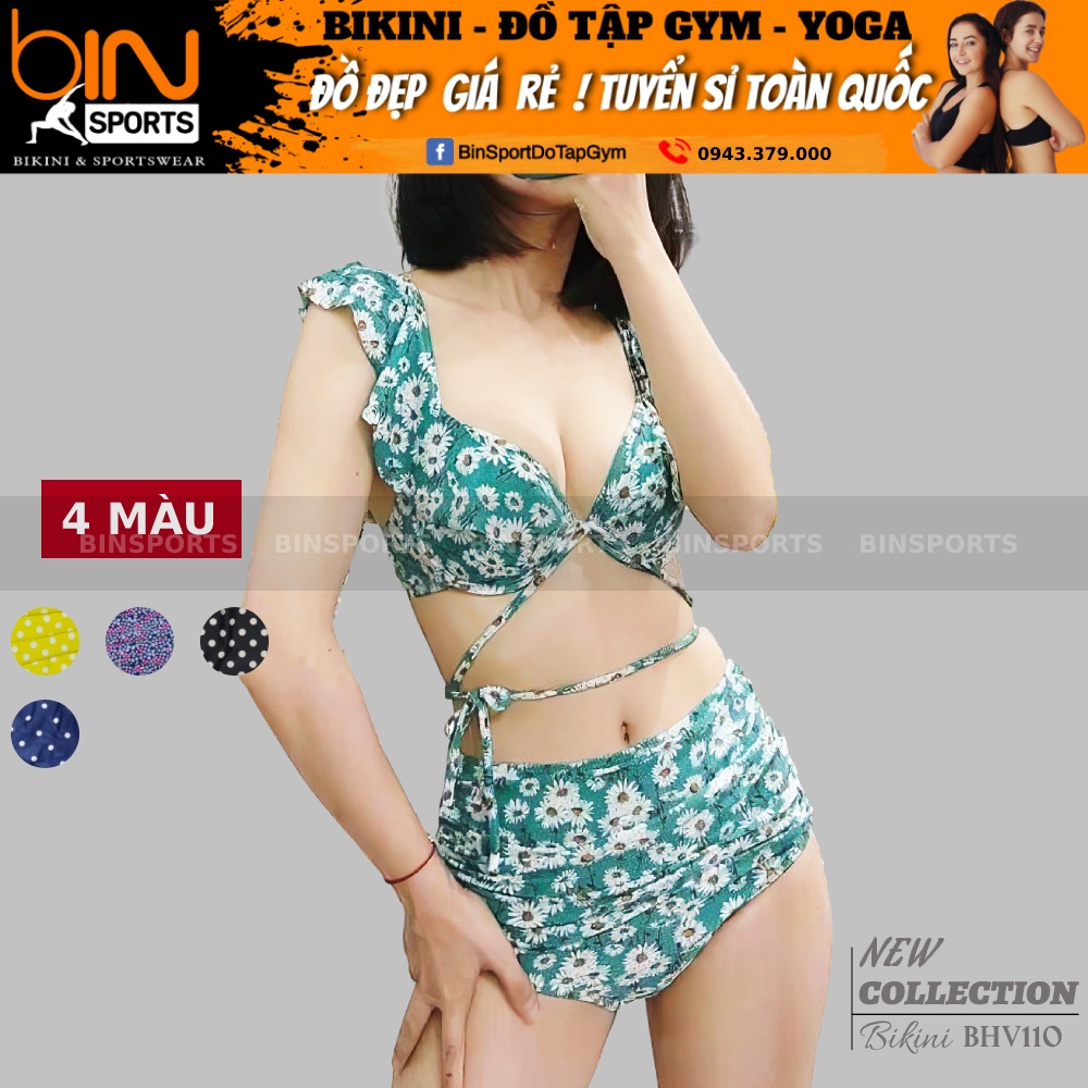 Bikini Nữ Hai Mảnh Cạp Cao Nhiều Màu Bin Sports BHV110