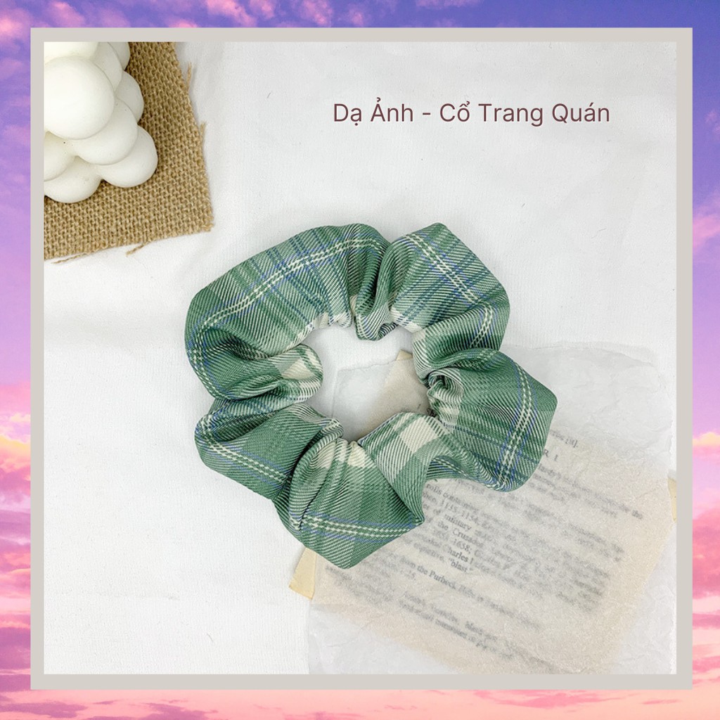 Scrunchies Caro Scrunchies Trơn Cột tóc Dây cột tóc Cột tóc vải Dây buộc tóc voan
