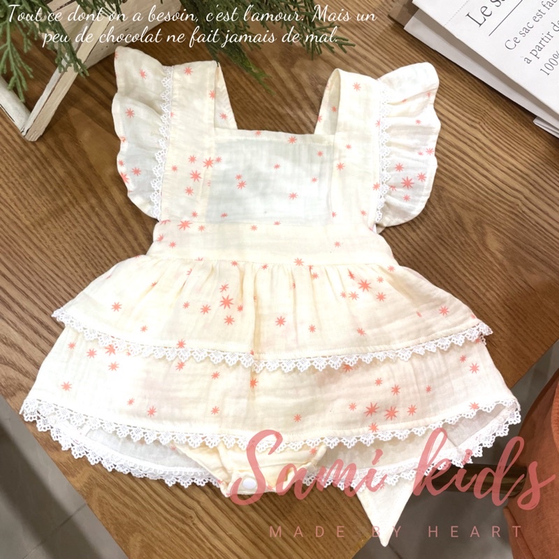 Váy cho bé - Romper xô Muslin điệu đà cho bé MỀM THOÁNG MÁT SAMIKIDS