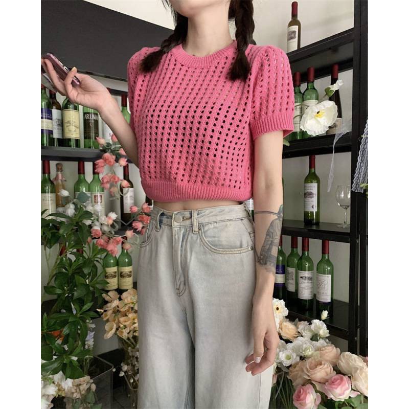 181. ÁO LEN LƯỚI CROPTOP