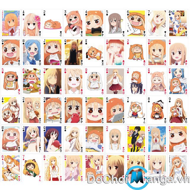 Bộ bài Tây anime umaru chan Qianwumei nhỏ, bộ tú poker 54 lá in hình anime manga dễ thương độc đáo