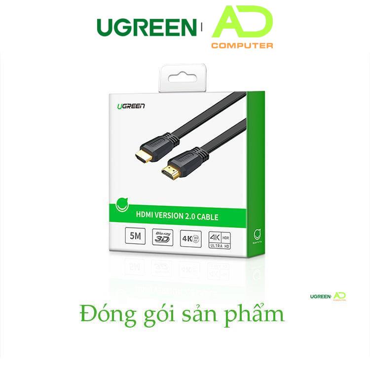 Cáp HDMI 2.0 hỗ trợ 4k×2k, 3D Full HD1080 dạng dây dẹt màu đen dài từ 1.5-5m UGREEN ED015 - Hàng phân phối chính hãng