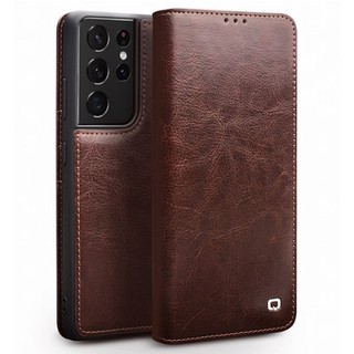 Bao da samsung s21 ultra 5g qlino wallet da bò thật - hàng chính hãng.