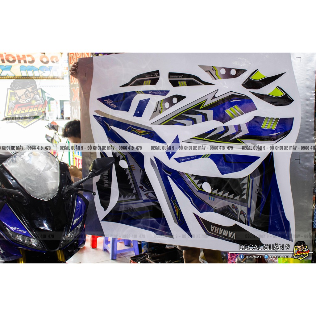 Tem R15 thiết kế cá mập - chất liệu CANDY cao cấp