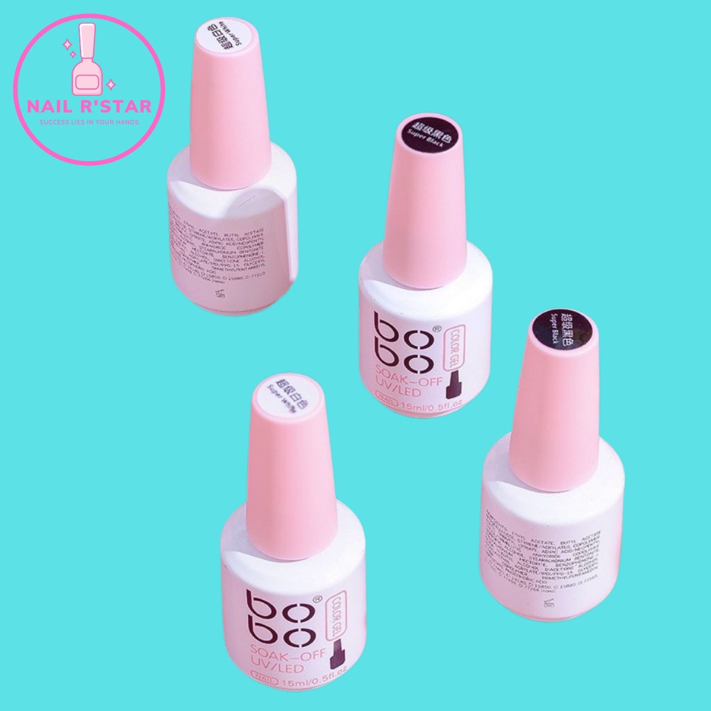 Sơn gel đen, trắng Bobo chính hãng lên màu chuẩn  NAIL R’STAR