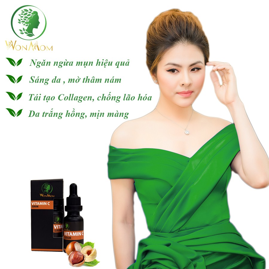 [ Giảm 35K - Đơn 339K ] Serum Vitamin C Giúp Trắng Hồng, Tái Tạo Da Mặt Wonmom 20ml