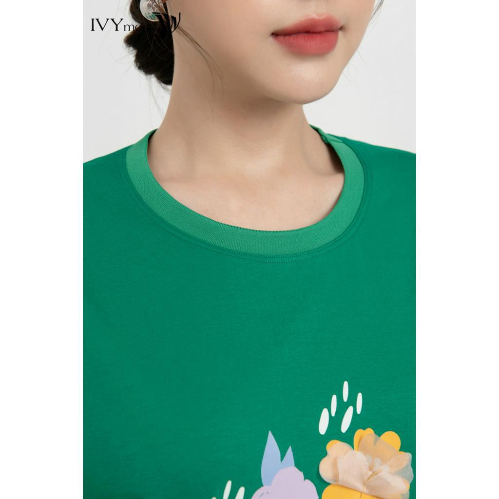 Áo thun nữ flowers IVY moda MS 57M8260