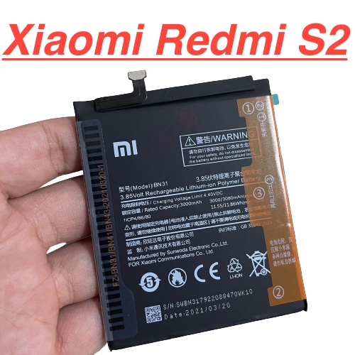 ✅ Pin Zin Chính Hãng Xiaomi Redmi S2 Mã BN31 Dung Lượng 3080mah Battery Linh Kiện Thay Thế