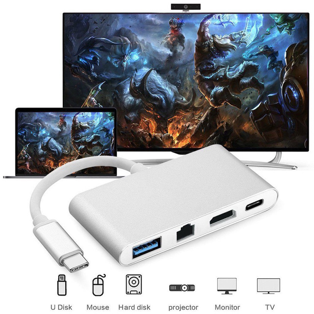 Cáp Chuyển Đổi USB Type C Sang HDMI, Hub USB Và Cổng Lan | BigBuy360 - bigbuy360.vn