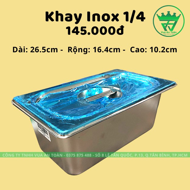 Khay Đựng Thạch Inox Cao Cấp Size 1/4 (26.5 x 16.4 x 10.2cm)