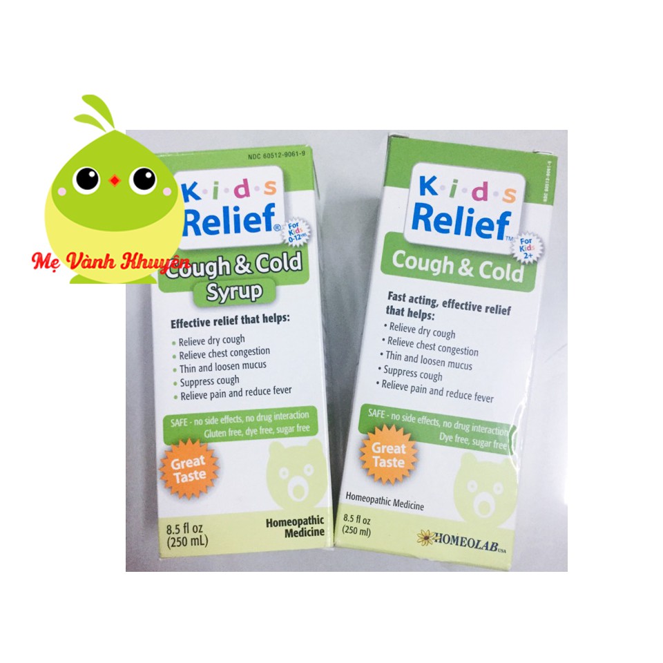 Siro giảm đa triệu chứng cho bé từ 0 đến 12 tuổi Kids Relief Cough &amp; Cold Syrup, USA/Canada (100ml)