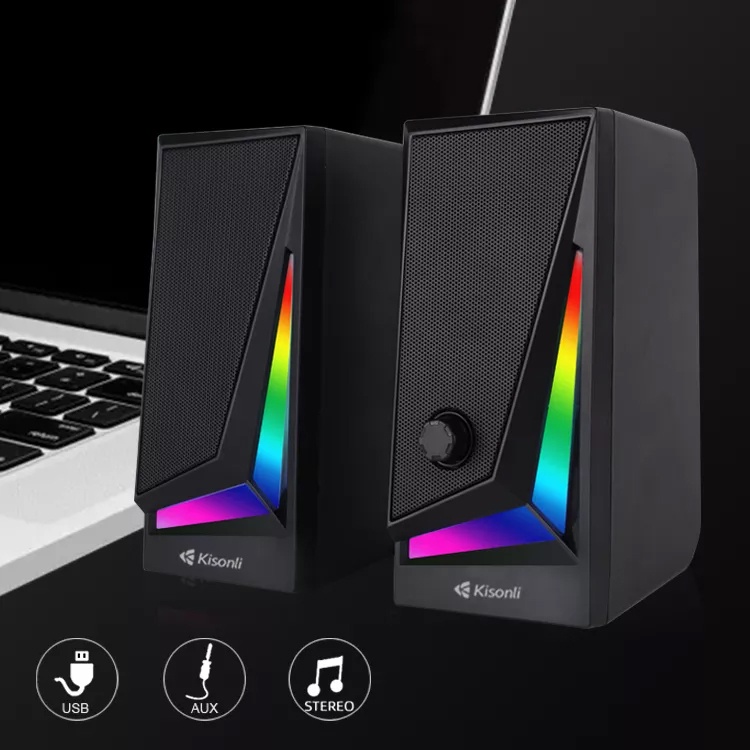 Loa vi tính 2.0 Kisonli X1 led RGB âm thanh cực hay - thiết kế hiện đại  nhattin_flagship_store