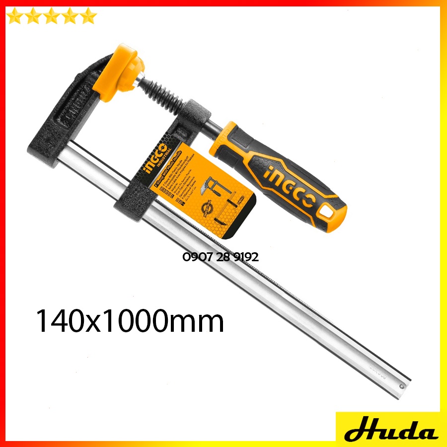 Cảo kẹp gỗ chữ F dài 1000-1200mm Total Ingco thép Cr-V cứng chắc chống cong vênh