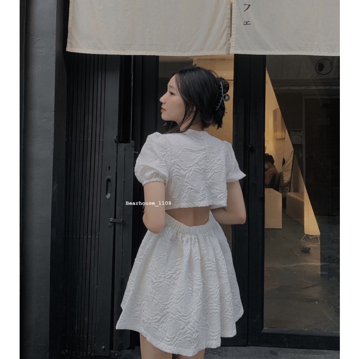 [Mã FAMARAL1 giảm 10K đơn 50K] ❌ ĐẦM - VÁY HOA VÂN CHÌM TRẮNG CÚC NGỌC CAO CẤP * GẤM * | BigBuy360 - bigbuy360.vn