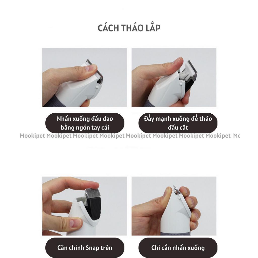 Tông đơ cạo lông chó mèo công suất lớn điều chỉnh chế độ cạo lông MOOKI PET