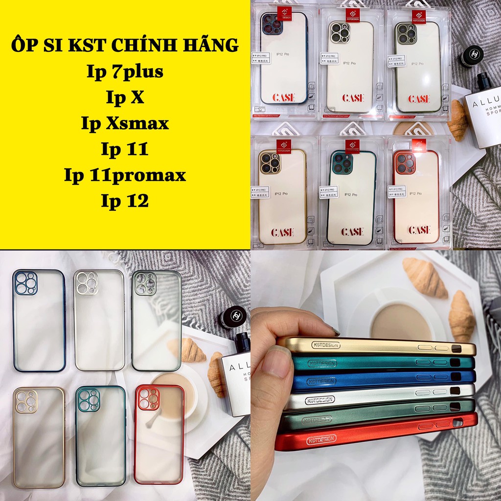 Ốp iphone KST [chính hãng] viền vuông cho ip7plus/ipx/ipxsmax/ip11/ip11promax/ip12