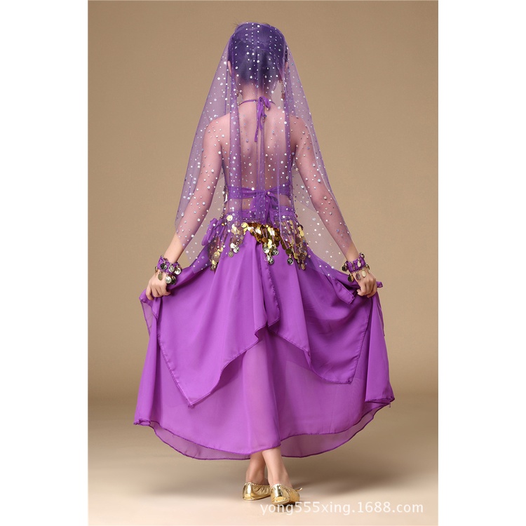 Set Áo Váy Belly Dance Ấn Độ Cao Cấp Màu Hồng