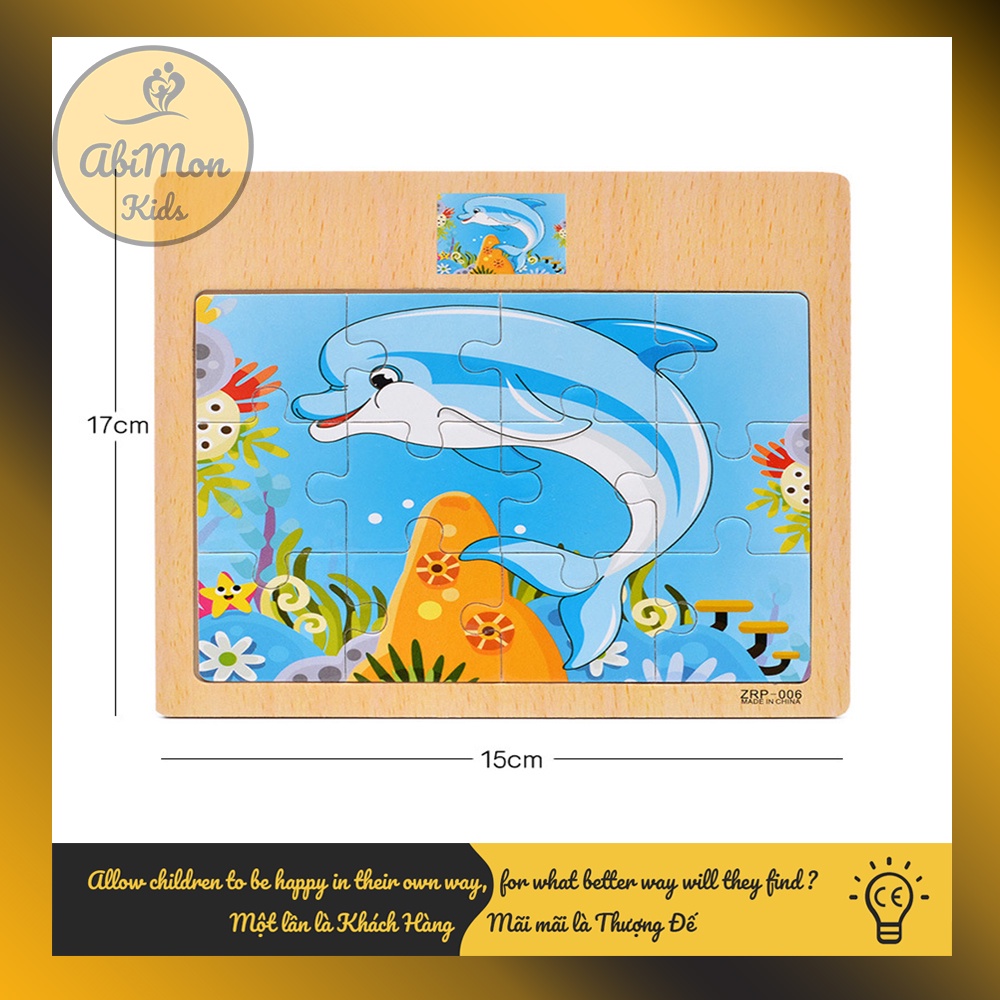 Tranh Ghép Hình Gỗ 12 Miếng Cho Bé ☘️ Montessori cao cấp ✨ (Đồ chơi Gỗ - Đồ chơi Giáo Dục - An toàn - Thông minh)