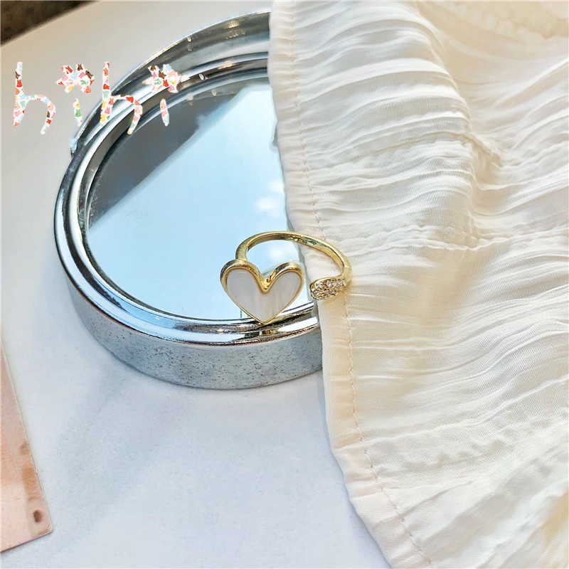 Nhẫn Mở Hình Trái Tim Đính Đá Thời Trang Cho Nữ
