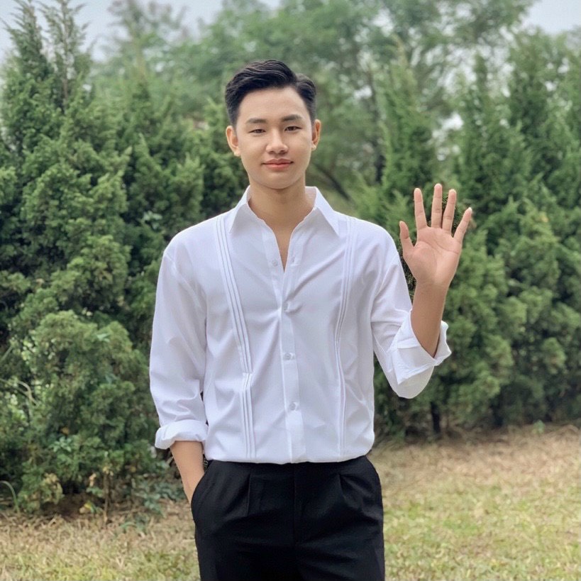 Áo sơ mi trắng phối sọc siêu đẹp