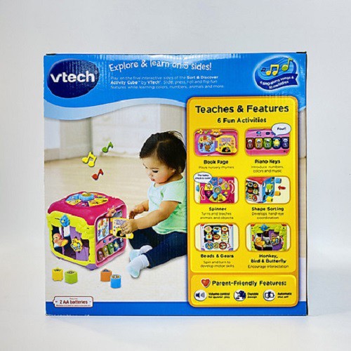 Đồ Chơi Trẻ Em Vtech - 80-183450 Activity Cube - Trò Chơi Tổng Hợp (Hồng)