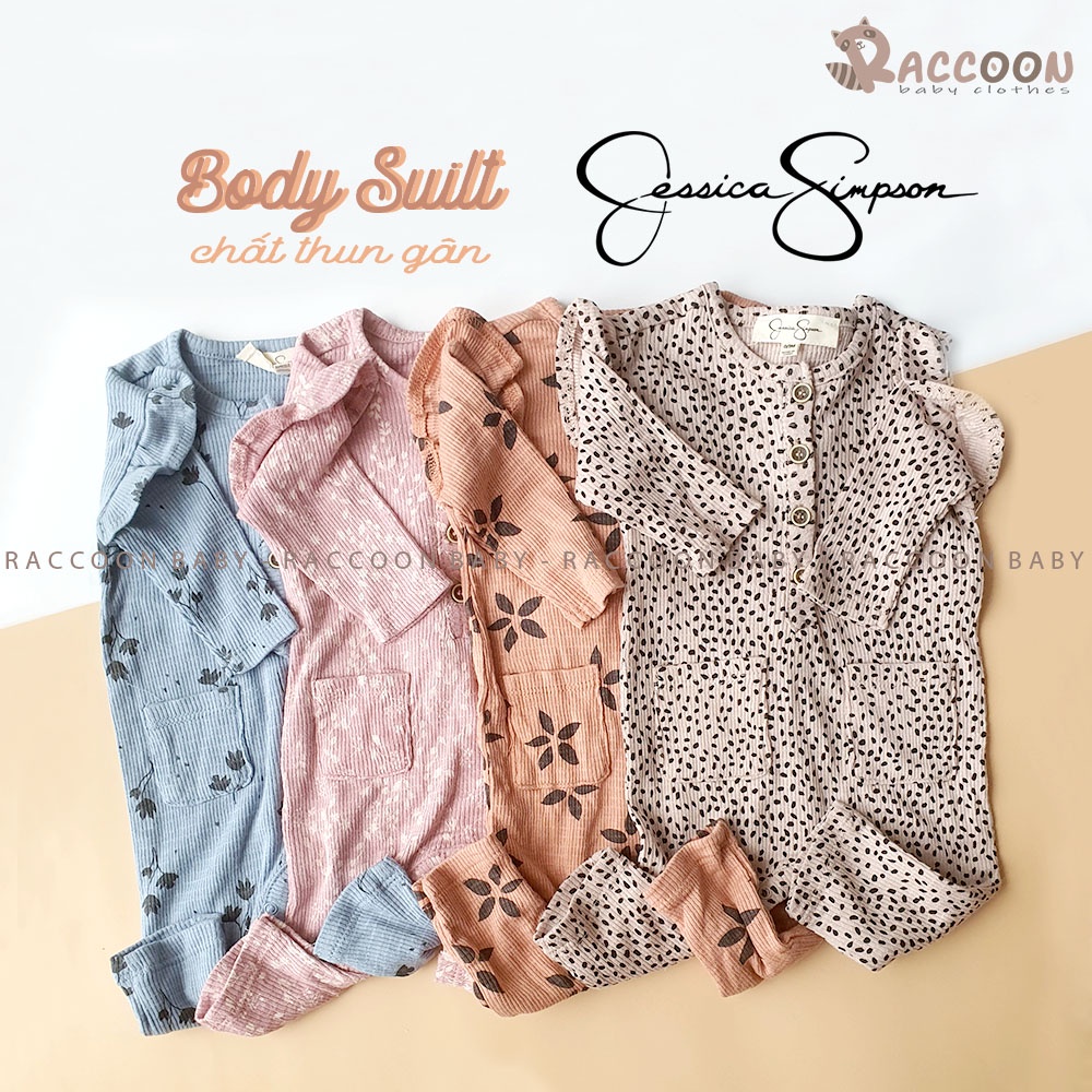 Bộ đồ liền thân không tất chất vải thun gân xuất Pháp body suilt bé gái Jessica Simpson