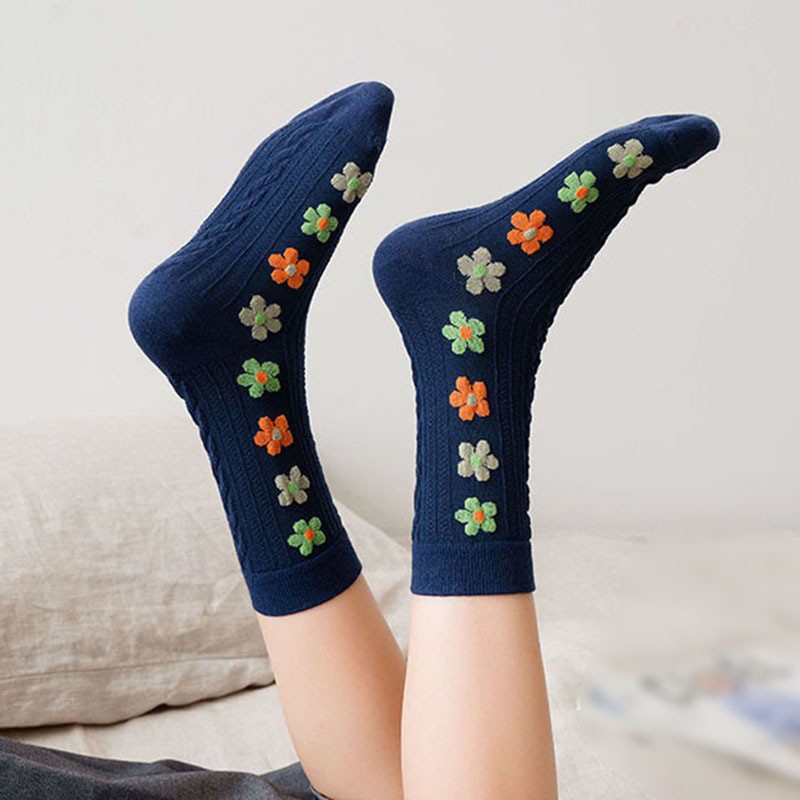 Vớ Cotton Cao Cổ Phong Cách Hàn Quốc Xinh Xắn Dễ Thương Dành Cho Nữ