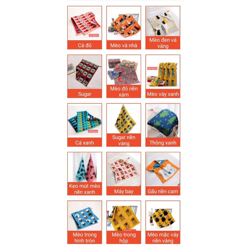 Ninikids: khăn mặt cotton 40*35 cm cho bé và gia đình