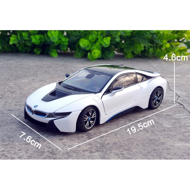 MÔ HÌNH XE Ô TÔ Siêu Xe BMW I8 | Hãng Rastar tỷ lệ 1:24 màu Trắng