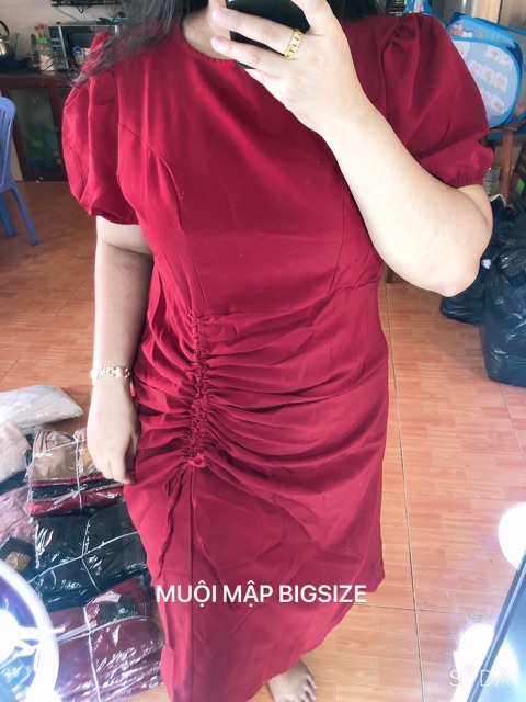 Đầm Tay Búp Rút Tà Nhún Bigsize