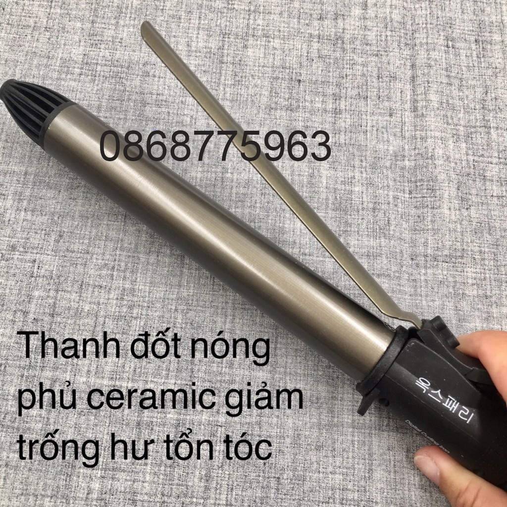 Máy uốn xoăn tóc trục thép chính hãng HALOMI cao cấp 5 mức nhiệt nóng siêu tốc chuyên dùng làm tóc