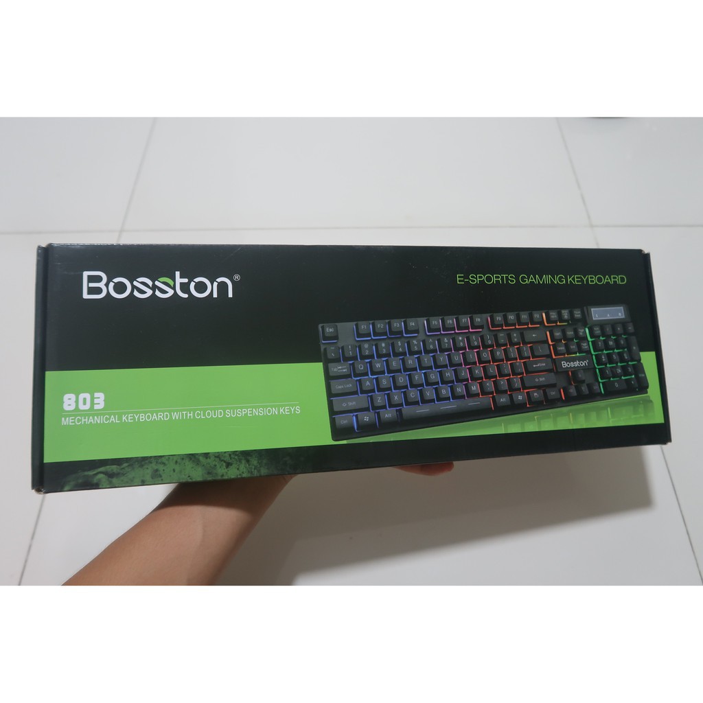 Bàn phím giả cơ bosston 803 chuyên game led - chính hãng