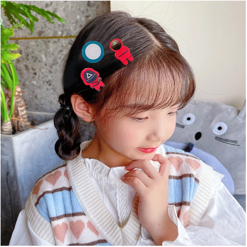 Kẹp tóc thời trang phong cách trò chơi con mực kiểu Hàn đáng yêu dành cho bé gái