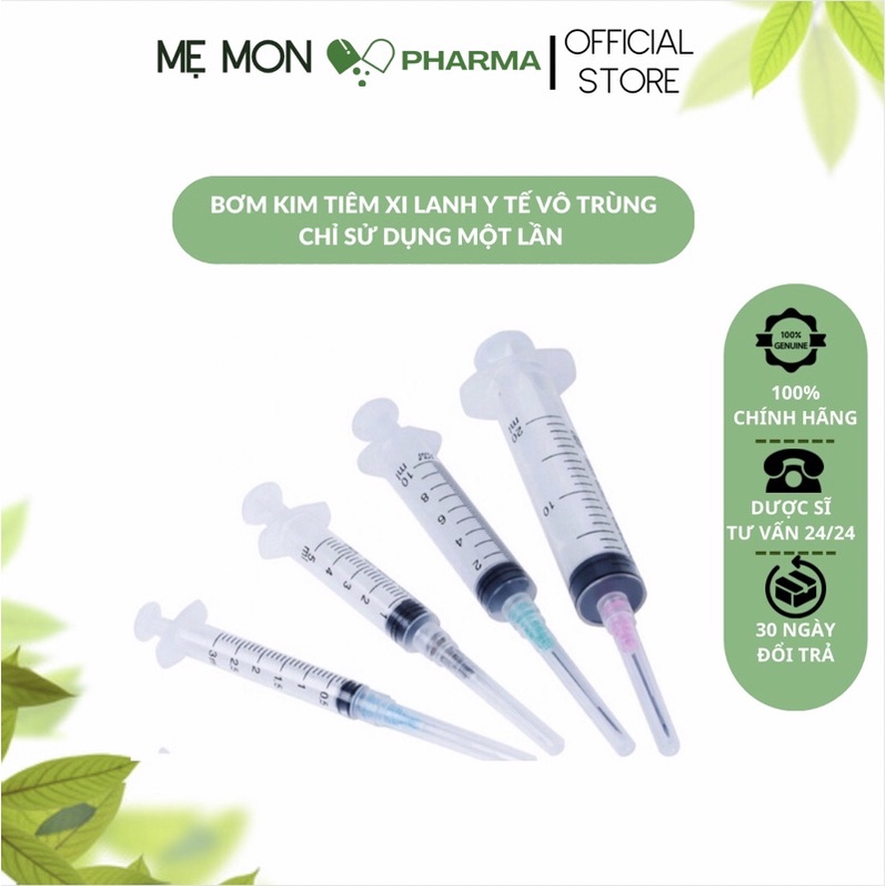 Bơm Kim Tiêm Y Tế Vô Trùng Dùng 1 Lần - Xi Lanh Y Tế - 1cc, 3cc, 5cc, 10cc, 20cc (1 chiếc)
