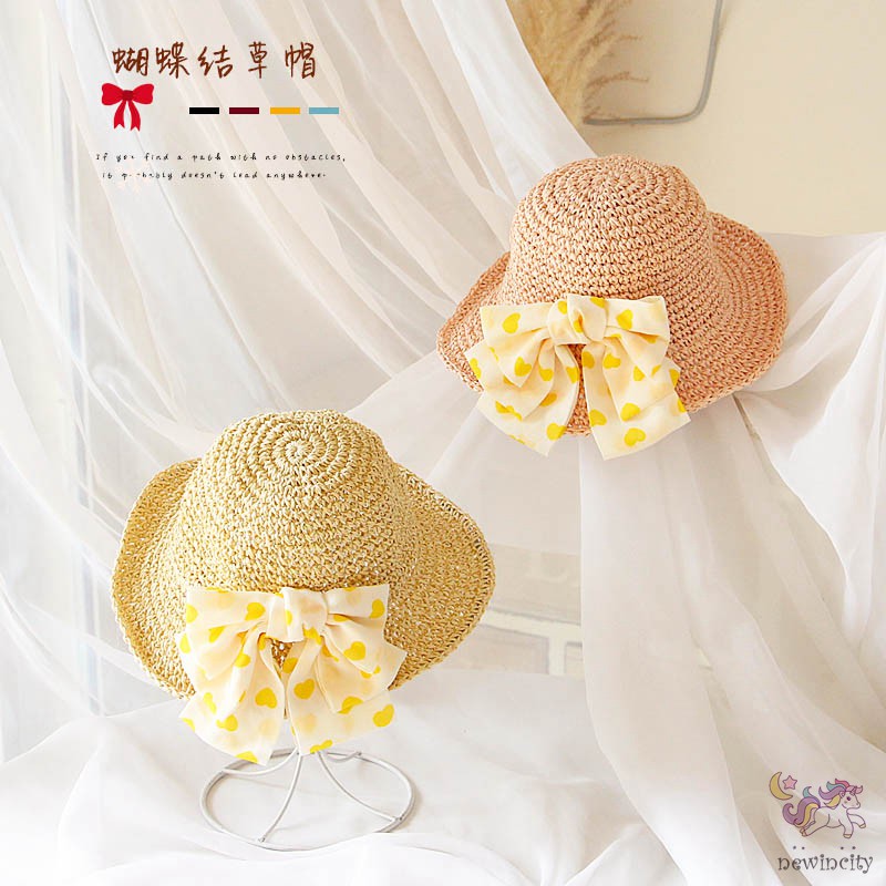 Nón Cối Phối Nơ Phong Cách Hàn Quốc Cho Bé Gái