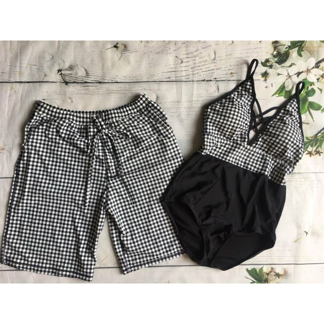 Bikini đôi kẻ caro