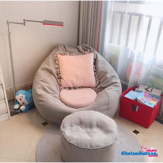 Vỏ ghế lười hạt xốp(không hạt xốp) da lộn mềm , chỉ vỏ ko lót, ko xốp/ ko đôn gối