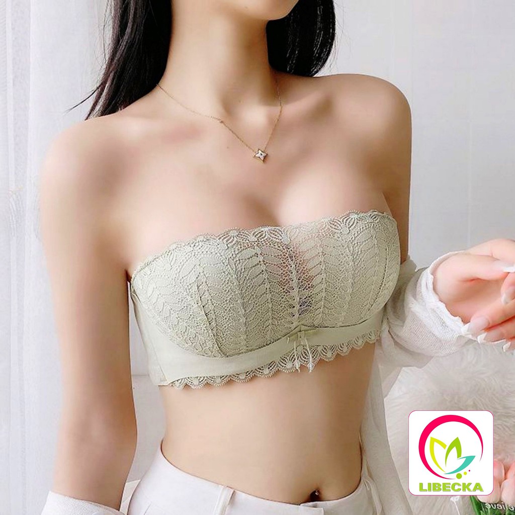Áo ngực nữ ren hoa đẹp dễ thương Croptop Cao Cấp không dây chống tụt không gọng nâng ngực tạo khe mút mỏng LIBECKA AL58