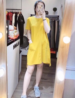 Váy suông cúc dọc 2 túi cho nữ