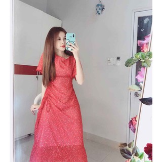 ĐẦM MAXI HOA NHÍ CÁNH TIÊN RÚT TÀ