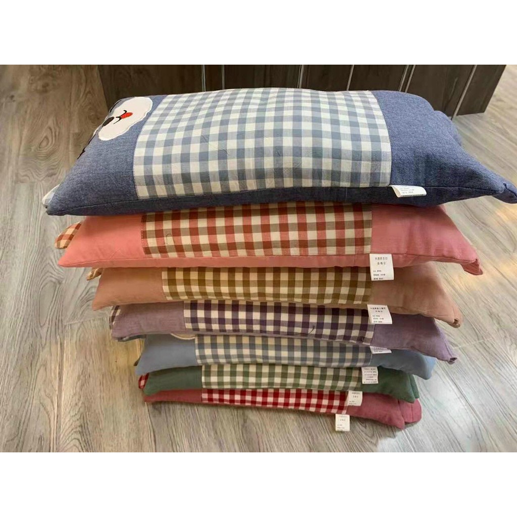 [ Có khóa kéo] Gối trẻ em tai gấu siêu dễ thương - Hàng loại 1 đầy đủ tem tag - 30x50cm