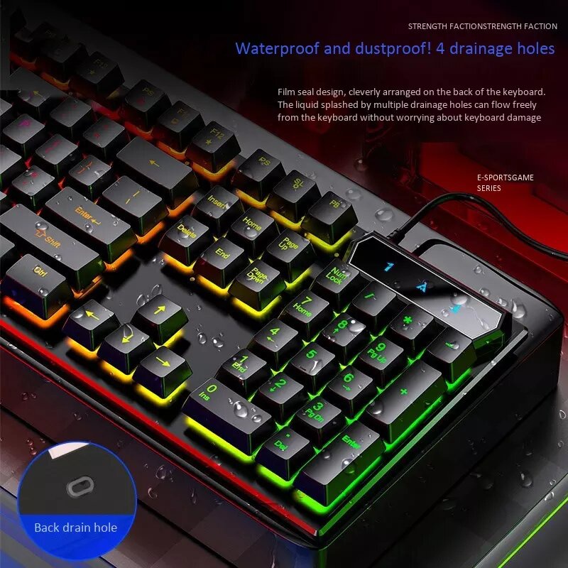 Bàn Phím Máy Tính Gaming RGB SIDOTECH YINDIAO V4 Có Dây / Đèn LED RGB Chống Nước Chơi Game Máy Tính Esport - Chính Hãng